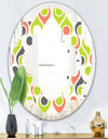 Retro Abstract Drops II - Modern Round or Oval Wall Mirror - Quatrefoil