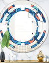 Retro Abstract Drops X - Modern Round or Oval Wall Mirror - Space