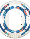 Retro Abstract Drops X - Modern Round or Oval Wall Mirror - Space