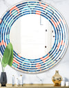 Retro Abstract Drops X - Modern Round or Oval Wall Mirror - Wave