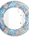 Retro Abstract Drops X - Modern Round or Oval Wall Mirror - Wave