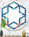 Retro Abstract Drops X - Modern Round or Oval Wall Mirror - Hexagon Star