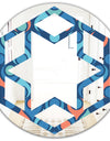 Retro Abstract Drops X - Modern Round or Oval Wall Mirror - Hexagon Star