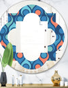 Retro Abstract Drops X - Modern Round or Oval Wall Mirror - Quatrefoil