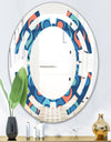 Retro Abstract Drops X - Modern Round or Oval Wall Mirror - Space