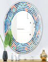 Retro Abstract Drops X - Modern Round or Oval Wall Mirror - Wave