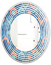 Retro Abstract Drops X - Modern Round or Oval Wall Mirror - Wave