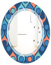 Retro Abstract Drops X - Modern Round or Oval Wall Mirror - Triple C