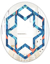 Retro Abstract Drops X - Modern Round or Oval Wall Mirror - Hexagon Star