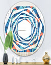 Retro Abstract Drops X - Modern Round or Oval Wall Mirror - Whirl