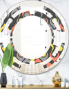 Retro Abstract Drops I - Modern Round or Oval Wall Mirror - Space