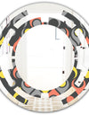 Retro Abstract Drops I - Modern Round or Oval Wall Mirror - Space