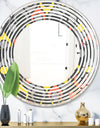 Retro Abstract Drops I - Modern Round or Oval Wall Mirror - Wave