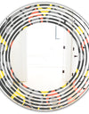 Retro Abstract Drops I - Modern Round or Oval Wall Mirror - Wave