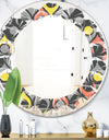 Retro Abstract Drops I - Modern Round or Oval Wall Mirror - Leaves