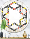 Retro Abstract Drops I - Modern Round or Oval Wall Mirror - Hexagon Star