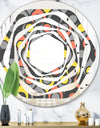 Retro Abstract Drops I - Modern Round or Oval Wall Mirror - Whirl