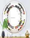 Retro Abstract Drops I - Modern Round or Oval Wall Mirror - Space