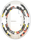 Retro Abstract Drops I - Modern Round or Oval Wall Mirror - Space