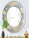 Retro Abstract Drops I - Modern Round or Oval Wall Mirror - Wave