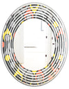 Retro Abstract Drops I - Modern Round or Oval Wall Mirror - Wave
