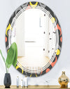 Retro Abstract Drops I - Modern Round or Oval Wall Mirror - Triple C