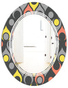 Retro Abstract Drops I - Modern Round or Oval Wall Mirror - Triple C