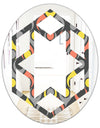 Retro Abstract Drops I - Modern Round or Oval Wall Mirror - Hexagon Star