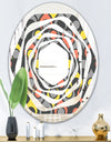 Retro Abstract Drops I - Modern Round or Oval Wall Mirror - Whirl