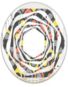 Retro Abstract Drops I - Modern Round or Oval Wall Mirror - Whirl