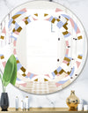 Circular geometric shapes pattern - Modern Round or Oval Wall Mirror - Space