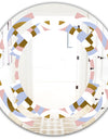 Circular geometric shapes pattern - Modern Round or Oval Wall Mirror - Space