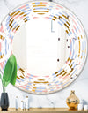 Circular geometric shapes pattern - Modern Round or Oval Wall Mirror - Wave