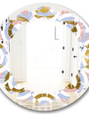 Circular geometric shapes pattern - Modern Round or Oval Wall Mirror - Leaves