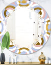 Circular geometric shapes pattern - Modern Round or Oval Wall Mirror - Triple C