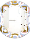 Circular geometric shapes pattern - Modern Round or Oval Wall Mirror - Triple C