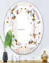Circular geometric shapes pattern - Modern Round or Oval Wall Mirror - Space