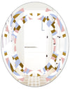 Circular geometric shapes pattern - Modern Round or Oval Wall Mirror - Space