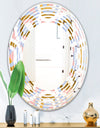 Circular geometric shapes pattern - Modern Round or Oval Wall Mirror - Wave