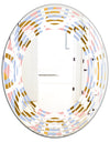 Circular geometric shapes pattern - Modern Round or Oval Wall Mirror - Wave
