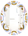 Circular geometric shapes pattern - Modern Round or Oval Wall Mirror - Triple C