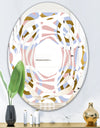 Circular geometric shapes pattern - Modern Round or Oval Wall Mirror - Whirl