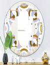 Circular geometric shapes pattern - Modern Round or Oval Wall Mirror - Quatrefoil