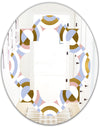 Circular geometric shapes pattern - Modern Round or Oval Wall Mirror - Quatrefoil