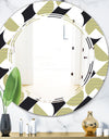 Circular Abstract Retro Geometric II - Modern Round or Oval Wall Mirror - Triple C