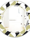 Circular Abstract Retro Geometric II - Modern Round or Oval Wall Mirror - Triple C