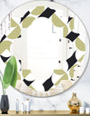 Circular Abstract Retro Geometric II - Modern Round or Oval Wall Mirror - Quatrefoil