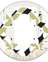 Circular Abstract Retro Geometric II - Modern Round or Oval Wall Mirror - Quatrefoil