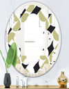 Circular Abstract Retro Geometric II - Modern Round or Oval Wall Mirror - Quatrefoil