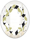 Circular Abstract Retro Geometric II - Modern Round or Oval Wall Mirror - Quatrefoil